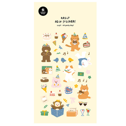 Suatelier Sticker Oh Party Day!, Suatelier, Sticker, suatelier-sticker-oh-party-day, For Crafters, Stickers, Cityluxe