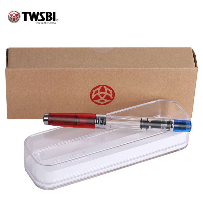 TWSBI Diamond 580 Fountain Pen RBT, TWSBI, Fountain Pen, twsbi-diamond-580-fountain-pen-rbt, Blue, Bullet Journalist, can be engraved, Clear, demonstrator, Pen Lovers, Red, TWSBI Diamond 580, Cityluxe