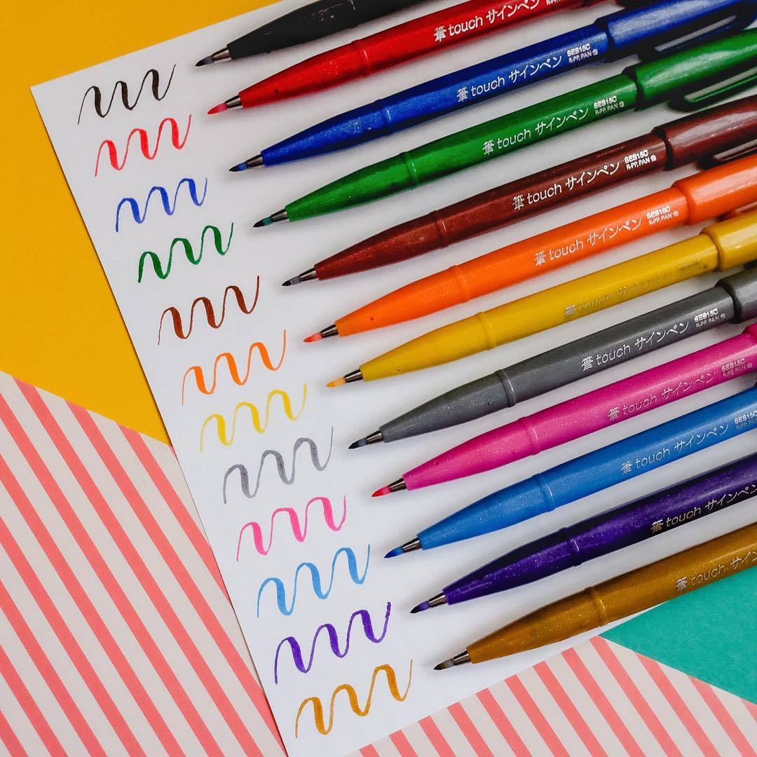 Pentel Touch Brush Sign Pen Sky Blue, Pentel, Brush Pen, pentel-touch-brush-sign-pen-sky-blue, Blue, Bullet Journalist, For Students, pen under $30, touch brush sign pen, Cityluxe