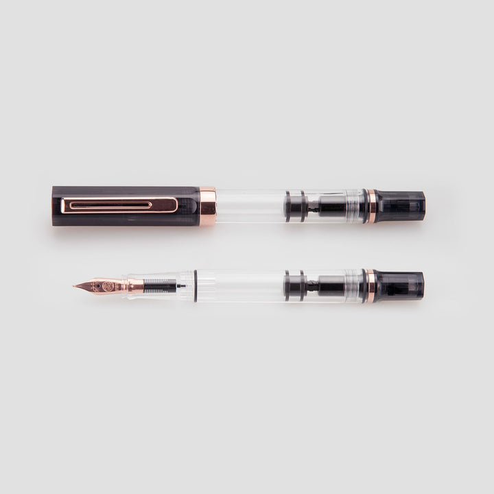 TWSBI ECO Fountain Pen Smoke with Rose Gold Trim, TWSBI, Fountain Pen, twsbi-eco-fountain-pen-smoke-with-rose-gold-trim, Black, can be engraved, Clear, Cityluxe
