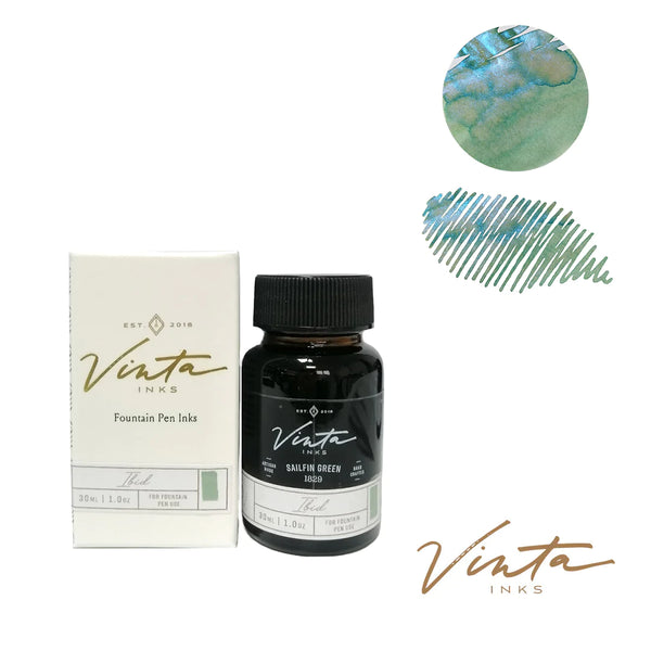 Load image into Gallery viewer, Vinta Inks 30ml Ink Bottle - The Awareness Project - Sailfin Green [Ibid 1829], Vinta Inks, Ink Bottle, vinta-inks-30ml-ink-bottle-the-awareness-project-sailfin-green-ibid-1829, 30ml, Green, Ink Bottle, Inks, The Awareness Project, Vinta Inks, Cityluxe
