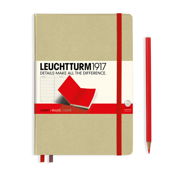 Leuchtturm1917 Bicolore A5 Medium Notebook Sand-Red — front cover