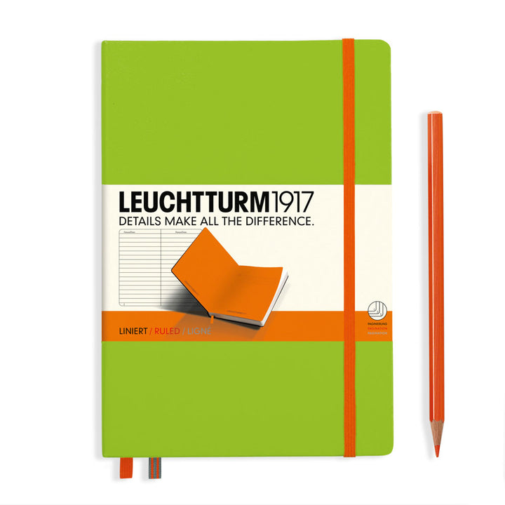 Leuchtturm1917 Bicolore A5 Medium Notebook Lime-Orange — front cover