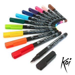 Sakura KOI Colouring Brush Pen Set of 12, Sakura, Brush Pen, sakura-koi-colouring-brush-pen-set-of-12, Multicolour, Sakura Pen, Cityluxe