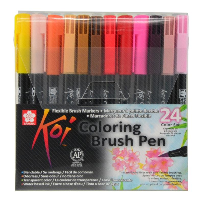 Sakura KOI Colouring Brush Pen Set of 24, Sakura, Brush Pen, sakura-koi-colouring-brush-pen-set-of-24, Multicolour, Sakura Pen, Cityluxe