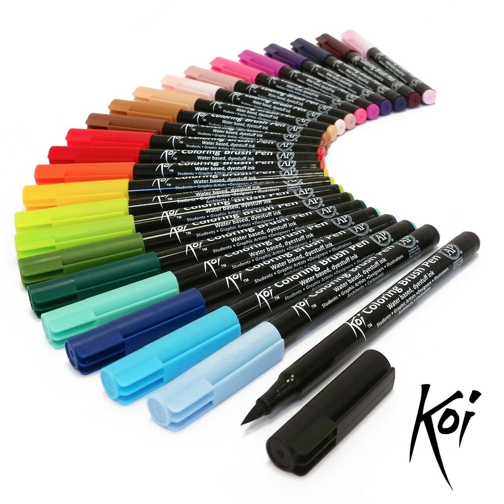 Sakura KOI Colouring Brush Pen Set of 24, Sakura, Brush Pen, sakura-koi-colouring-brush-pen-set-of-24, Multicolour, Sakura Pen, Cityluxe