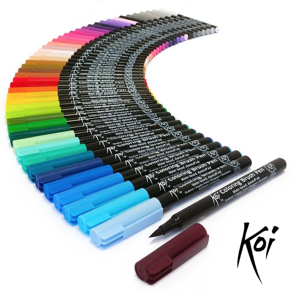 将图片加载到图库查看器，Sakura KOI Colouring Brush Pen Set of 48, Sakura, Brush Pen, sakura-koi-colouring-brush-pen-set-of-48, Multicolour, Sakura Pen, Cityluxe
