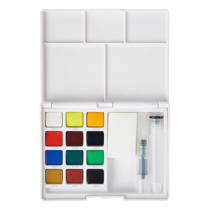Sakura Koi Water Colors, Compact Case Set, 12-color set with WaterBrush — side view