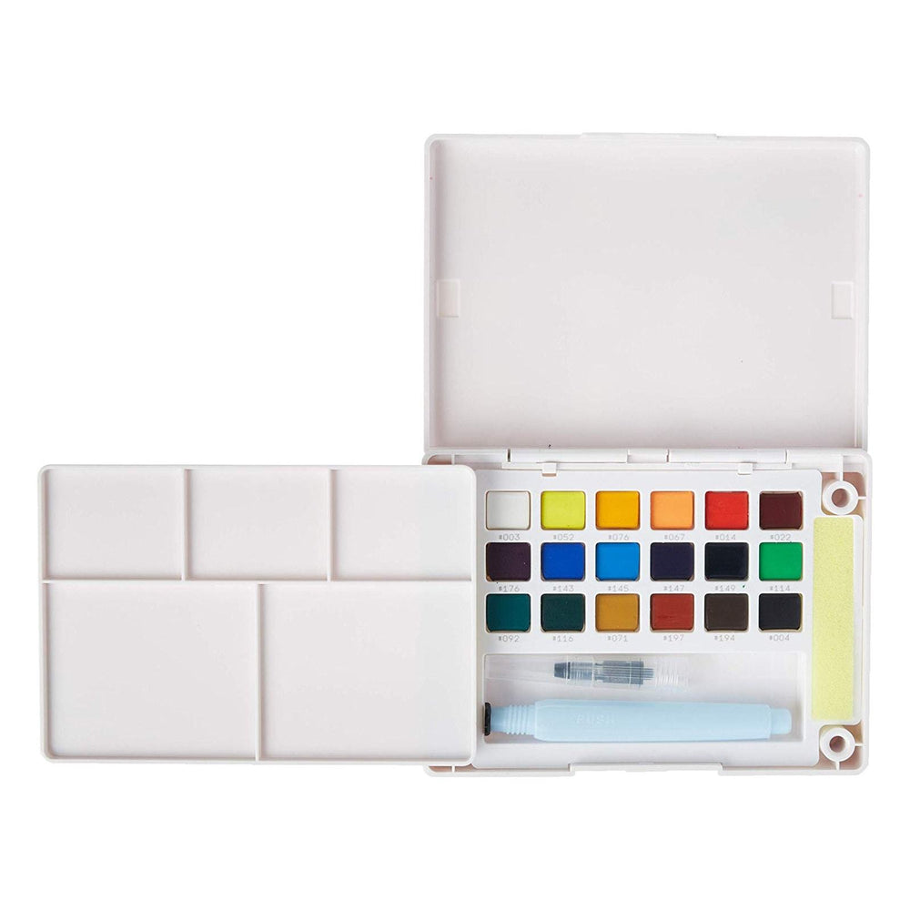 Sakura Koi Water Colors, Functional Case Set, 18-color set with WaterBrush, Sakura, Painting Supplies, sakura-koi-water-colors-functional-case-set-18-color-set-with-waterbrush, Multicolour, Sakura Pen, Cityluxe
