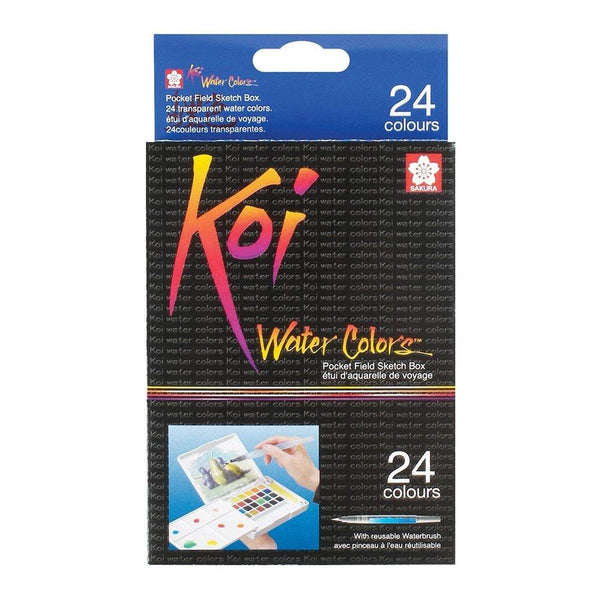 Load image into Gallery viewer, Sakura Koi Water Colors, Functional Case Set, 24-color set with WaterBrush, Sakura, Painting Supplies, sakura-koi-water-colors-functional-case-set-24-color-set-with-waterbrush, Multicolour, Sakura Pen, Cityluxe
