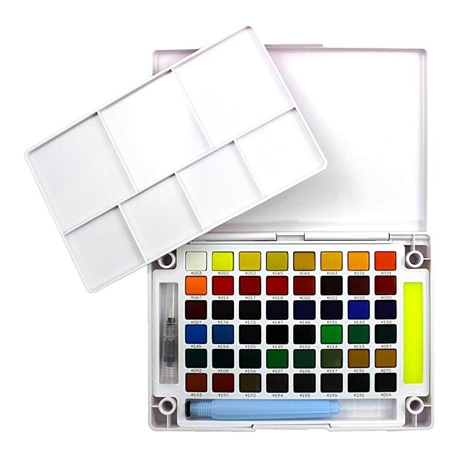 Sakura Koi Water Colors, Functional Case Set, 48-color set with WaterBrush, Sakura, Painting Supplies, sakura-koi-water-colors-functional-case-set-48-color-set-with-waterbrush, Multicolour, Sakura Pen, Cityluxe