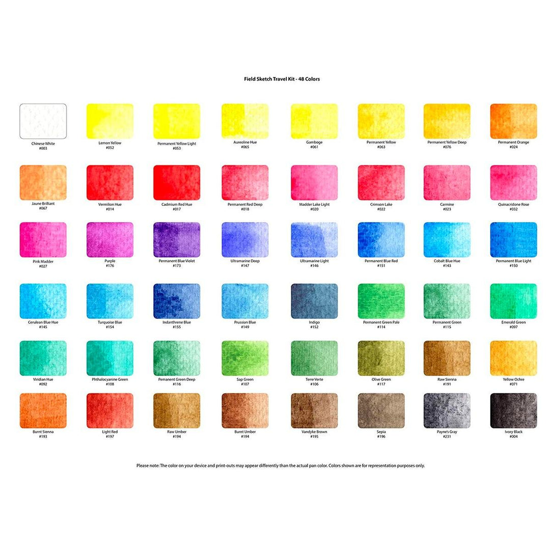 Sakura Koi Water Colors, Functional Case Set, 48-color set with WaterBrush, Sakura, Painting Supplies, sakura-koi-water-colors-functional-case-set-48-color-set-with-waterbrush, Multicolour, Sakura Pen, Cityluxe