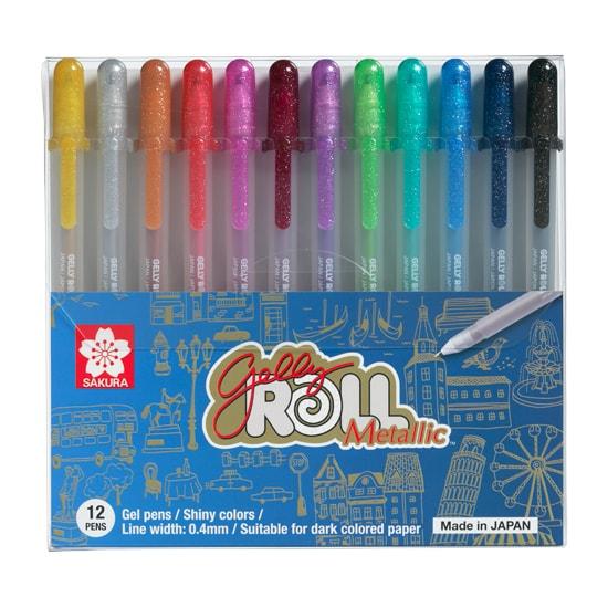 Sakura Gelly Roll Metallic Set of 12, Sakura, Gel Pen, sakura-gelly-roll-metallic-set-of-12, Multicolour, Sakura Pen, Cityluxe