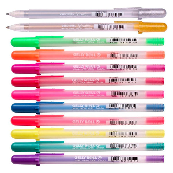 将图片加载到图库查看器，Sakura Gelly Roll Metallic Set of 12, Sakura, Gel Pen, sakura-gelly-roll-metallic-set-of-12, Multicolour, Sakura Pen, Cityluxe
