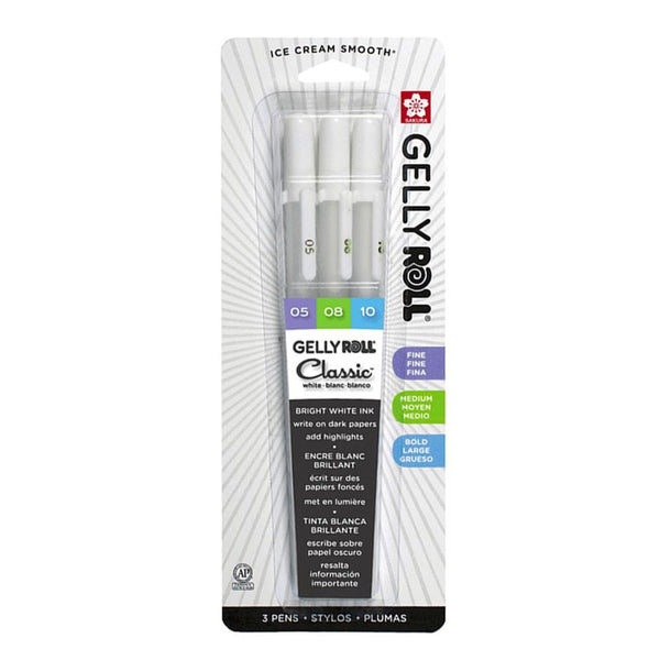 Load image into Gallery viewer, Sakura Gelly Roll White Pens Set of 3, Sakura, Gel Pen, sakura-gelly-roll-white-pens-set-of-3, Sakura Pen, White, Cityluxe
