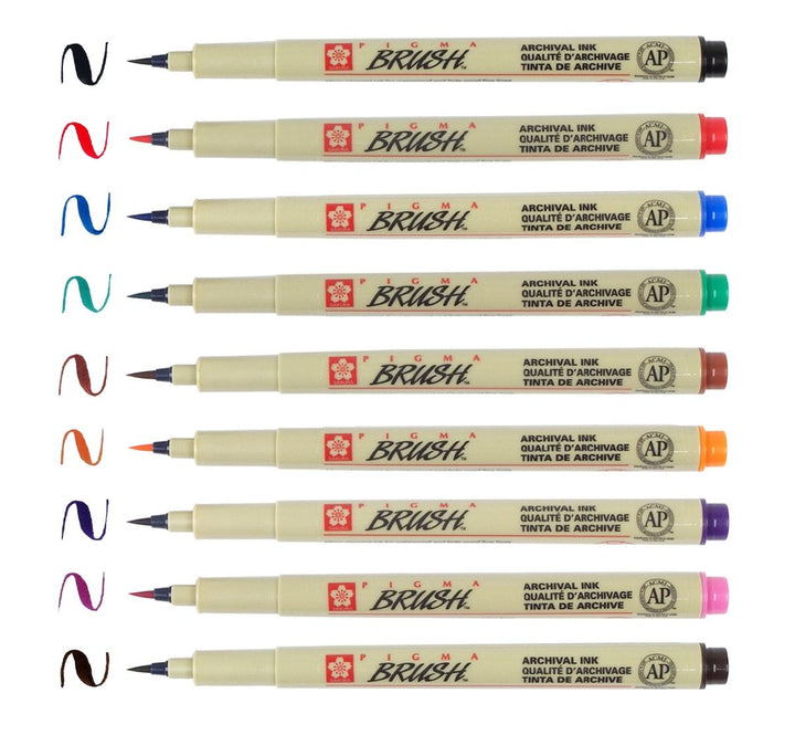Sakura Pigma Brush Set of 8 — detail view
