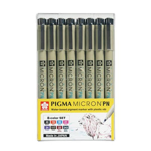 Sakura Pigma PN Set of 8, Sakura, Markers & Felt Tip Pens, sakura-pigma-pn-set-of-8, Multicolour, Sakura Pen, Sakura Pigma, Cityluxe