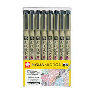 Sakura Pigma Micron 005 Set of 8, Sakura, Markers & Felt Tip Pens, sakura-pigma-micron-005-set-of-8, Multicolour, Sakura Pen, Sakura Pigma, Cityluxe