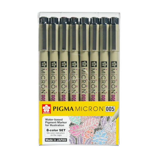 Load image into Gallery viewer, Sakura Pigma Micron 005 Set of 8, Sakura, Markers &amp; Felt Tip Pens, sakura-pigma-micron-005-set-of-8, Multicolour, Sakura Pen, Sakura Pigma, Cityluxe
