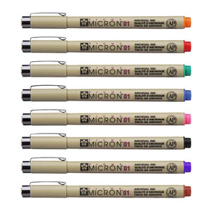 Sakura Pigma Micron 01 Set of 8, Sakura, Markers & Felt Tip Pens, sakura-pigma-micron-01-set-of-8, Multicolour, Sakura Pen, Sakura Pigma, Cityluxe