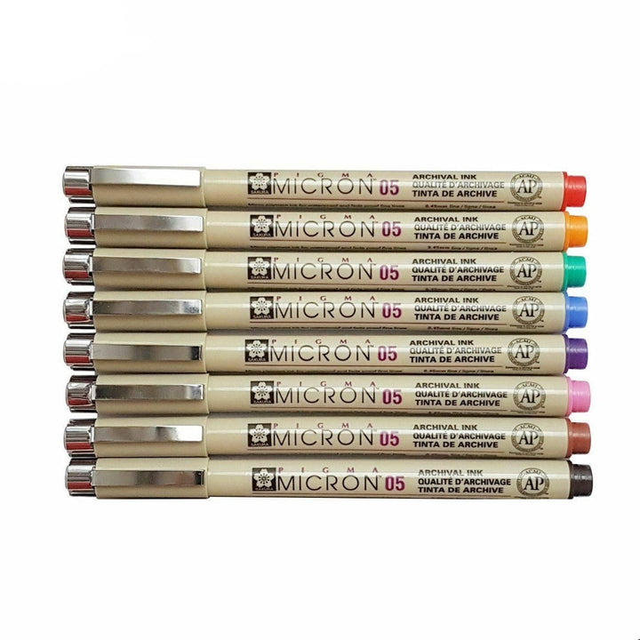 Sakura Pigma Micron 05 Set of 8, Sakura, Markers &amp; Felt Tip Pens, sakura-pigma-micron-05-set-of-8, Multicolour, Sakura Pen, Sakura Pigma, Cityluxe