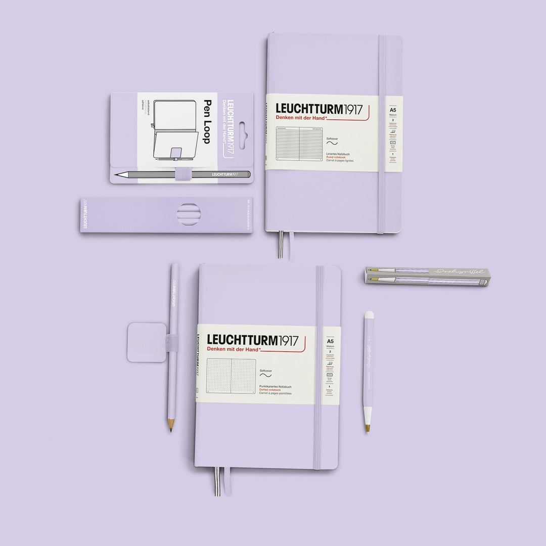 Leuchtturm1917 A5 Medium Softcover Notebook - Dotted / Lilac — pocket detail