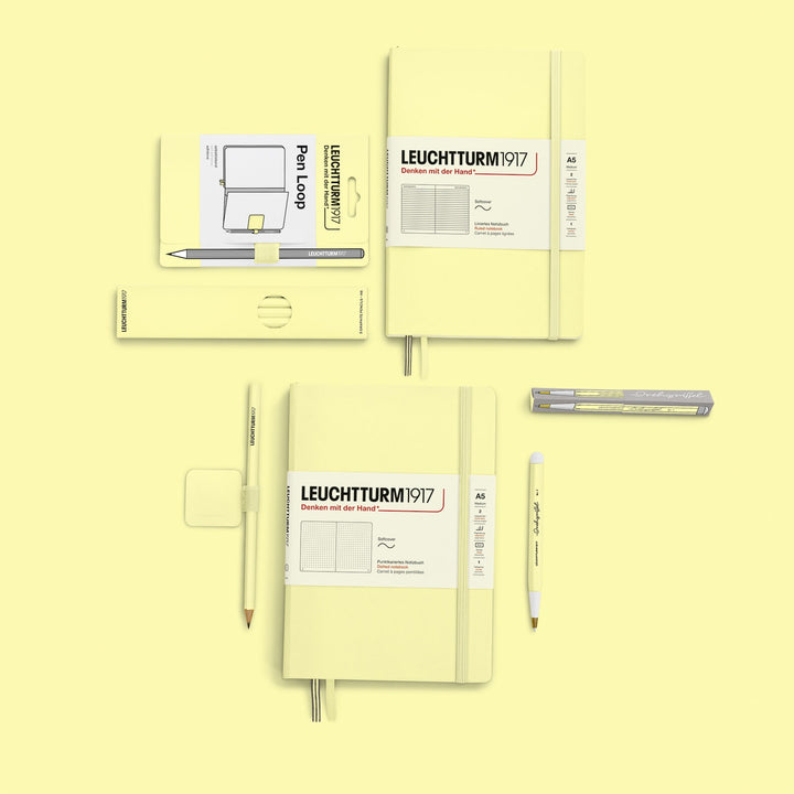 Leuchtturm1917 A5 Medium Softcover Notebook - Dotted / Vanilla — pocket detail