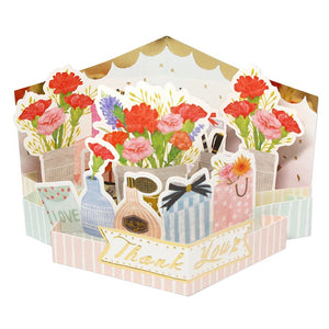 D'Won 3D Pop Up Card Thank You Flower With Gifts, D'Won, Greeting Cards, dwon-3d-card-thank-you-flower-with-gifts, , Cityluxe