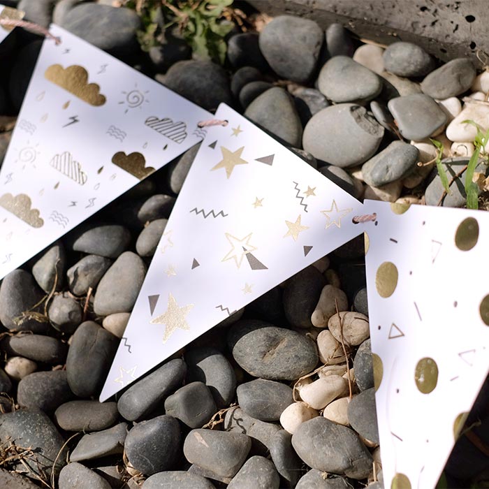 D'Won Bunting Metalic (Foil) Flag, D'Won, Bunting, dwon-3d-card-bunting-metalic-foil-flag, , Cityluxe