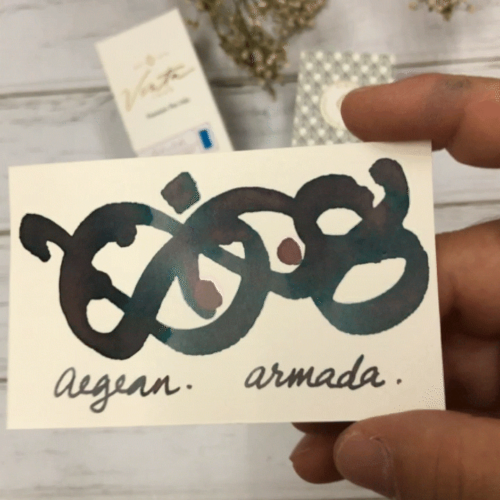 Vinta Inks 30ml Ink Bottle Aegean (Armada 1944), Vinta Inks, Ink Bottle, vinta-inks-30ml-ink-bottle-aegean-armada-1944, Blue, Grey, Inktober22, Cityluxe