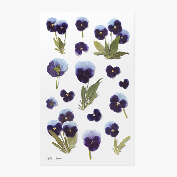 Load image into Gallery viewer, Appree Pressed Flower Sticker Pansy, Appree, Sticker, appree-pressed-flower-sticker-pansy, Blue, Purple, Cityluxe
