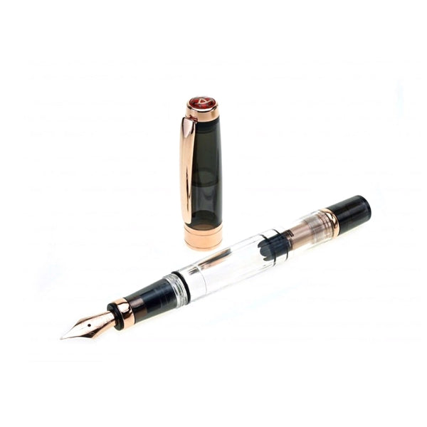 将图片加载到图库查看器，TWSBI Diamond 580 Fountain Pen Smoke RG II, TWSBI, Fountain Pen, twsbi-diamond-580-fountain-pen-smoke-rg-ii, Black, can be engraved, Clear, demonstrator, Cityluxe
