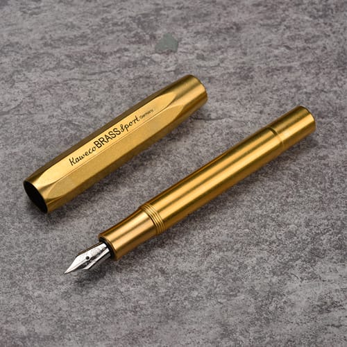 Load image into Gallery viewer, Kaweco Brass Sport Fountain Pen, Kaweco, Fountain Pen, kaweco-brass-sport-fountain-pen-medium, Bullet Journalist, can be engraved, Gold, Kaweco Sport, Pen Lovers, Cityluxe
