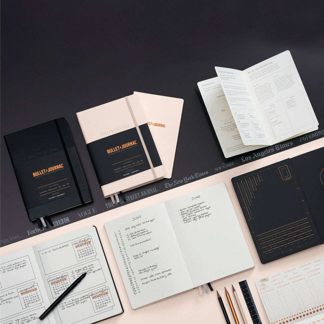 Leuchtturm1917 Bullet Journal Edition 2 A5 Medium Notebook Black, Leuchtturm1917, Notebook, leuchtturm1917-bullet-journal-2-0-a5-medium-notebook-black, Black, Dotted, Cityluxe