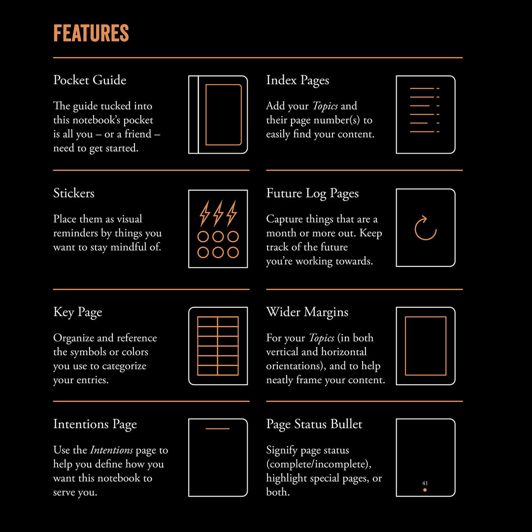 Leuchtturm1917 Bullet Journal Edition 2 A5 Medium Notebook Black, Leuchtturm1917, Notebook, leuchtturm1917-bullet-journal-2-0-a5-medium-notebook-black, Black, Dotted, Cityluxe