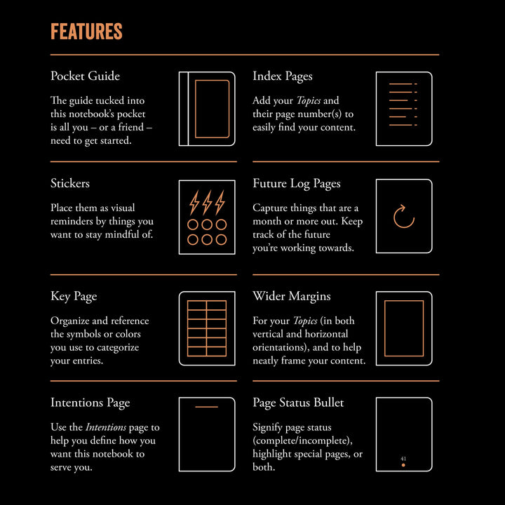 Leuchtturm1917 Bullet Journal Edition 2 A5 Medium Notebook Black, Leuchtturm1917, Notebook, leuchtturm1917-bullet-journal-2-0-a5-medium-notebook-black, Black, Dotted, Cityluxe