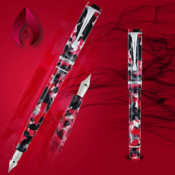 将图片加载到图库查看器，Conklin Duragraph Elements Fountain Pen Fire, Conklin, Fountain Pen, conklin-duraflex-elements-fountain-pen-fire, can be engraved, Red, Cityluxe
