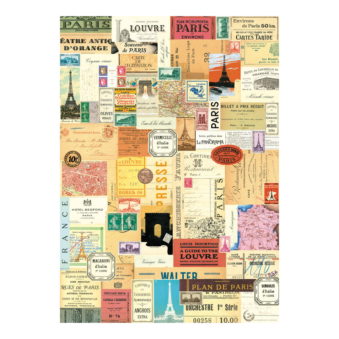 Cavallini Wrapping Paper Paris Ephemera, Cavallini, Wrapping Paper, cavallini-wrapping-paper-paris-ephemera, , Cityluxe