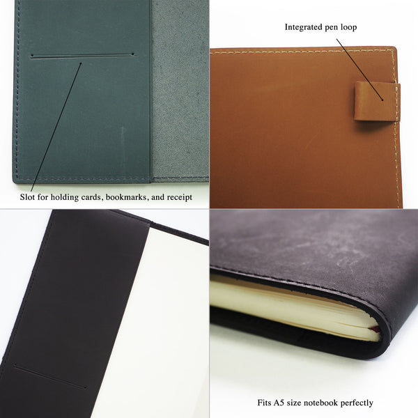 画像をギャラリービューアに読み込む, Luxo Notebook Leather Cover A5, Luxo, Notebook Cover, luxo-notebook-leather-cover-a5, , Cityluxe
