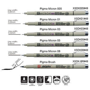 Sakura Pigma Micron Set of 6, Sakura, Markers & Felt Tip Pens, sakura-pigma-micron-set-of-7, Sakura Pen, Cityluxe