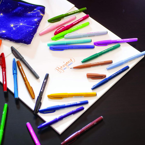 将图片加载到图库查看器，Pentel Touch Brush Sign Pen Blue Violet, Pentel, Brush Pen, pentel-touch-brush-sign-pen-blue-violet, Purple, Cityluxe
