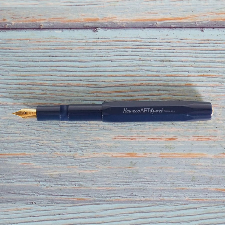 Kaweco Art Sport Fountain Pen Dark Blue Limited Edition 2018 Gold, Kaweco, Fountain Pen, kaweco-art-sport-fountain-pen-dark-blue-limited-edition-2018, Blue, Bullet Journalist, can be engraved, fp day 2021, Kaweco Sport, Pen Lovers, Cityluxe