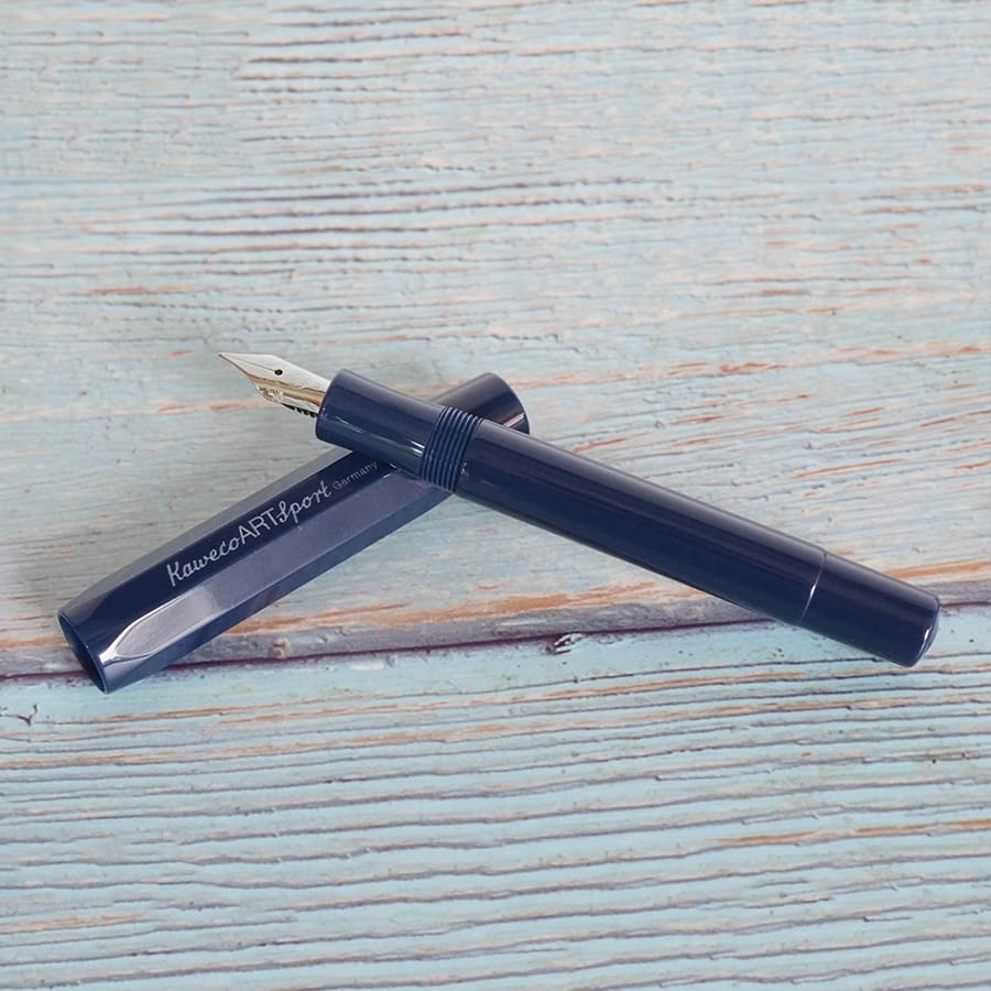 Kaweco Art Sport Fountain Pen Dark Blue Limited Edition 2018 Silver, Kaweco, Fountain Pen, kaweco-art-sport-fountain-pen-dark-blue-limited-edition-2018-silver-extra-fine, Blue, Bullet Journalist, can be engraved, fp day 2021, Kaweco Sport, Pen Lovers, Cityluxe
