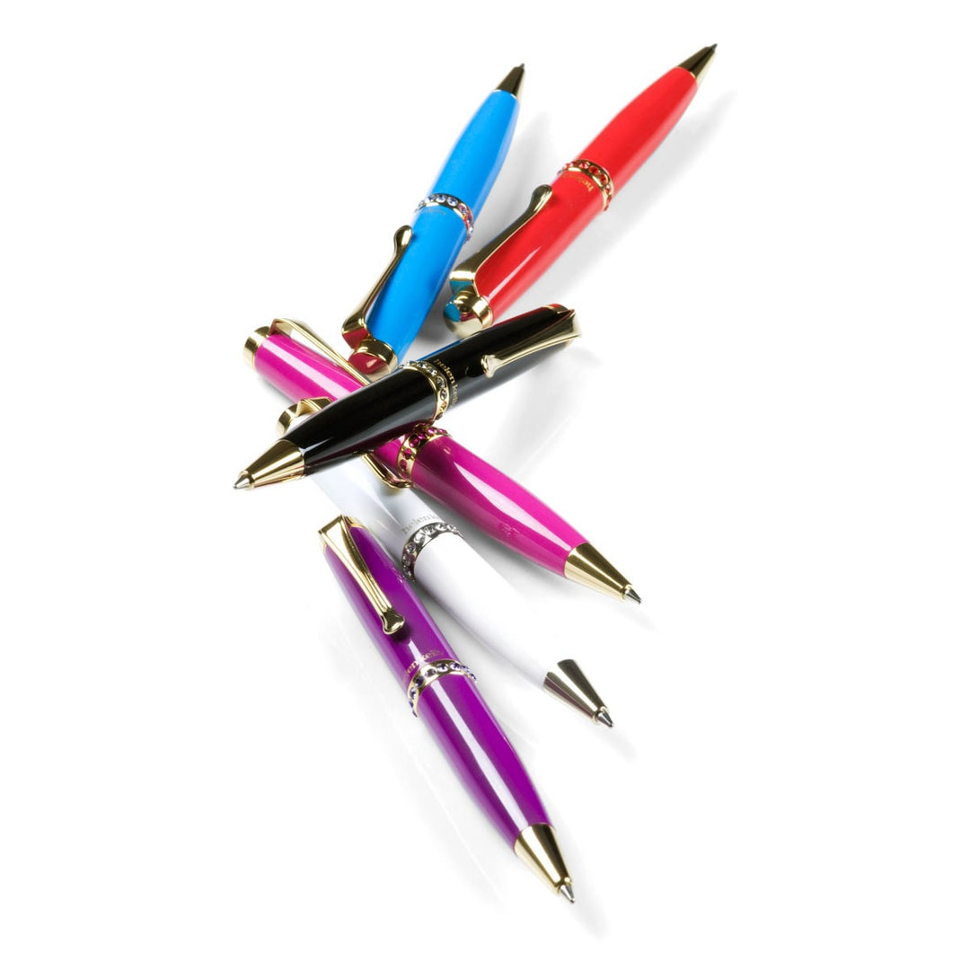 Helen Kelly Diamante Lacquer Ballpoint Pen — flat lay