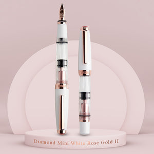 TWSBI Diamond Mini with Rose Gold Trim II Fountain Pen, TWSBI, Fountain Pen, pre-order-twsbi-diamond-mini-with-rose-gold-trim-ii-fountain-pen, can be engraved, Clear, Cityluxe