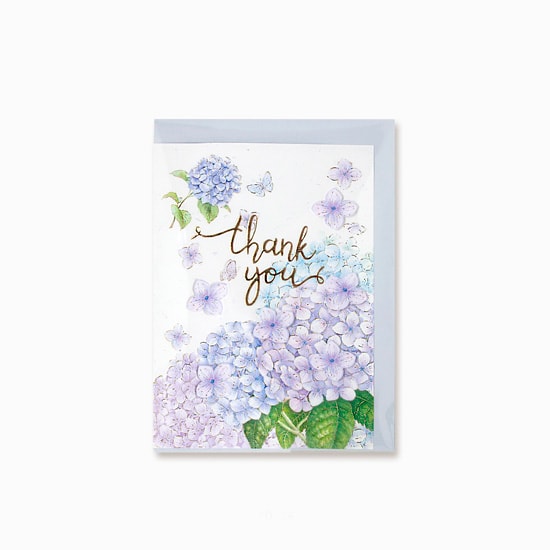Load image into Gallery viewer, D&#39;Won Card Thank You Hydrangea, D&#39;Won, Greeting Cards, dwon-card-thank-you-hydrangea, , Cityluxe
