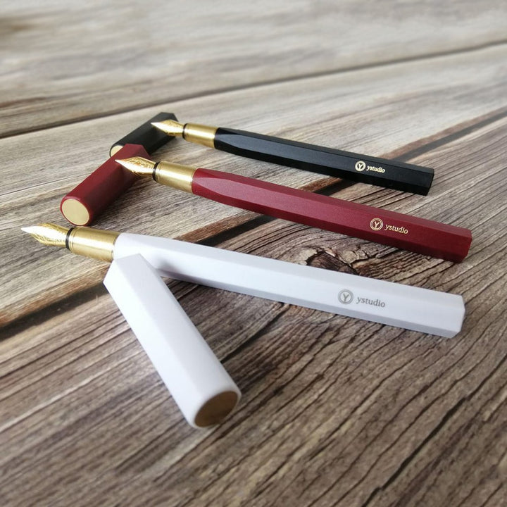 Ystudio Resin Fountain Pen Red Medium — engraving example