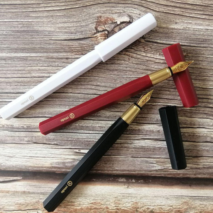 Ystudio Resin Fountain Pen Red Medium — barrel detail