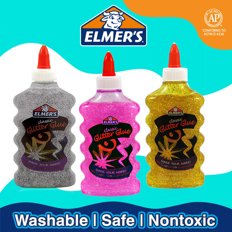 Elmer's Liquid Glitter Glue, Washable, Blue, 6 oz