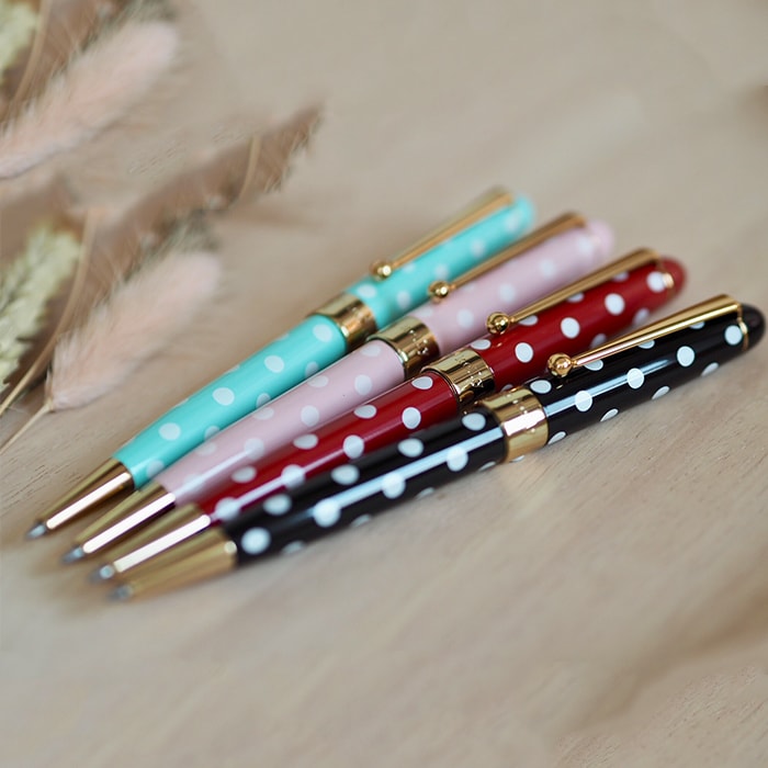 Helen Kelly Dotti Pen Black, Helen Kelly, Ballpoint Pen, helen-kelly-dotti-pen-black, Black, can be engraved, For Students, pen under $30, Cityluxe